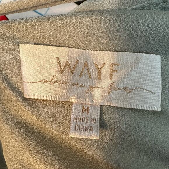 Wayf Wrap Formal Bridesmaid dress Sage green Ruffle V-Neck Size Medium - Picture 7 of 9